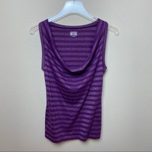 Converse | Cowl Neck Striped Tank